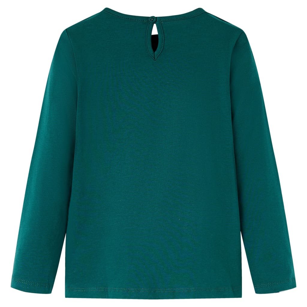 Maglietta da Bambino a Maniche Lunghe Verde Scuro 116
