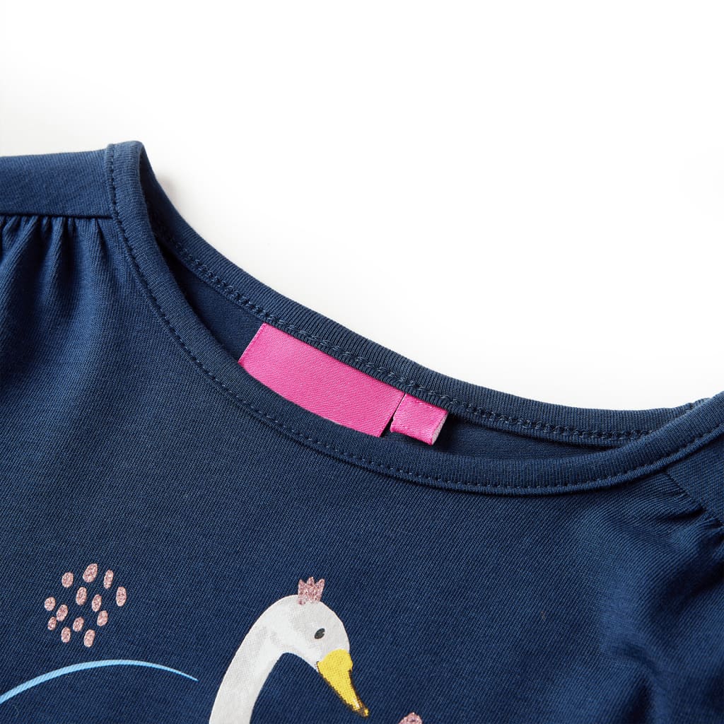 Maglietta da Bambina a Maniche Lunghe Blu Marino 116