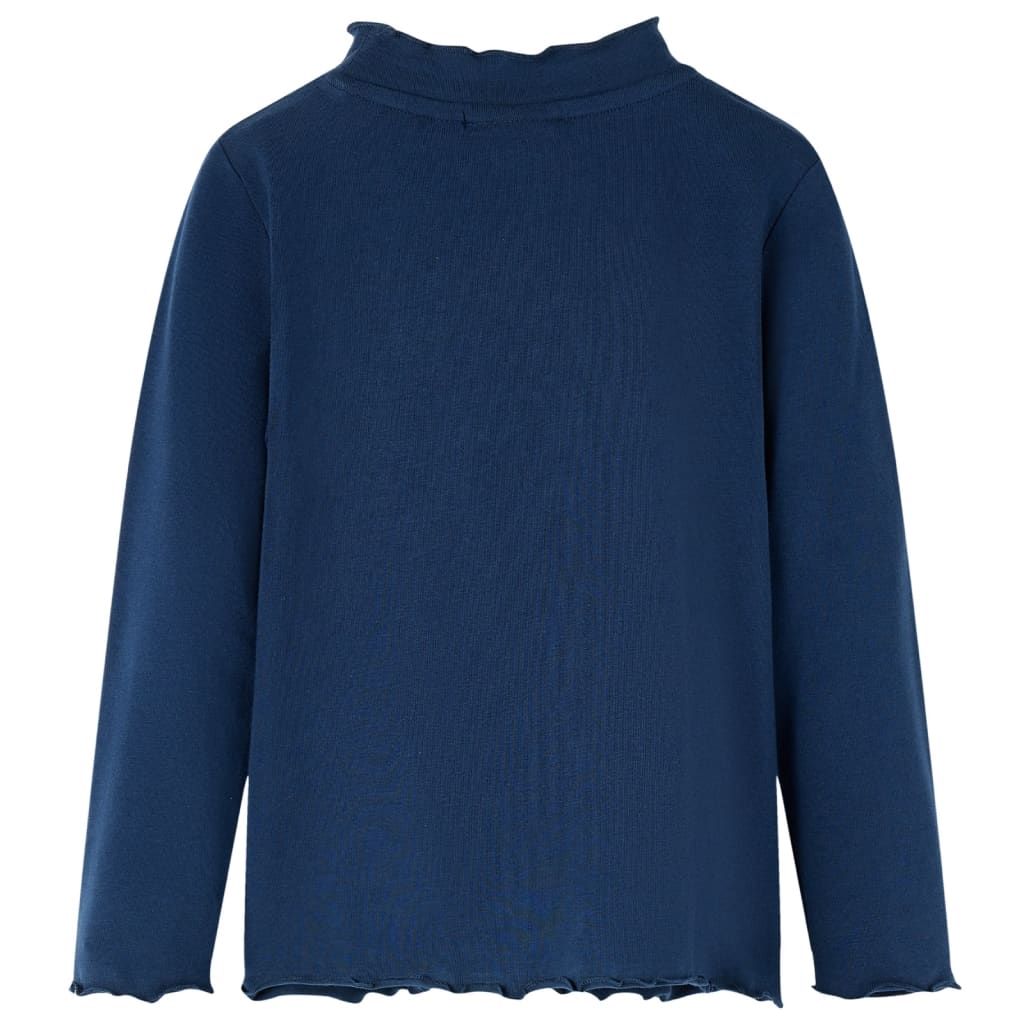 Maglietta Bambina Maniche Lunghe Blu Marino 128