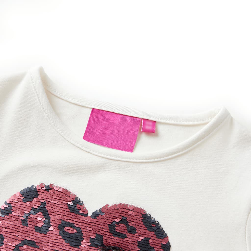 Maglietta da Bambina a Maniche Lunghe Ecru 104