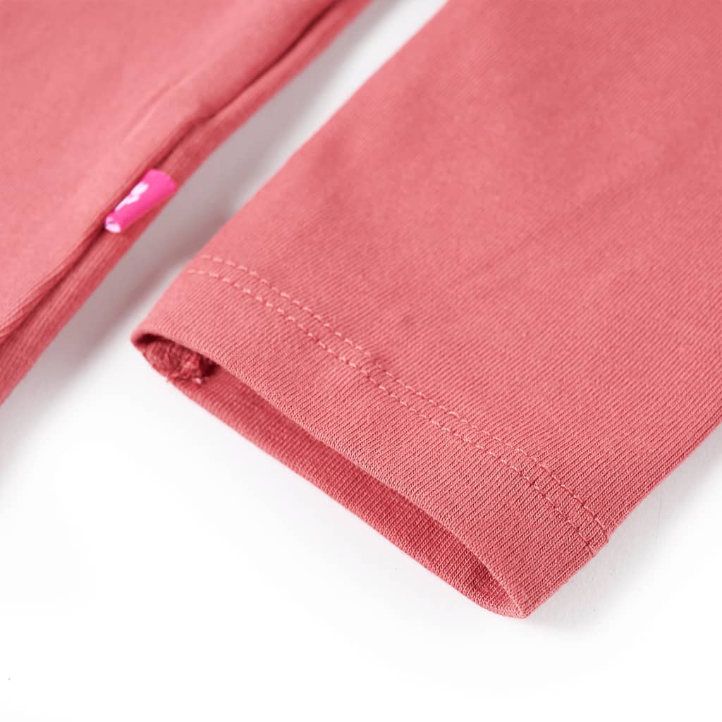 Maglietta da Bambina a Maniche Lunghe Rosa Antico 116