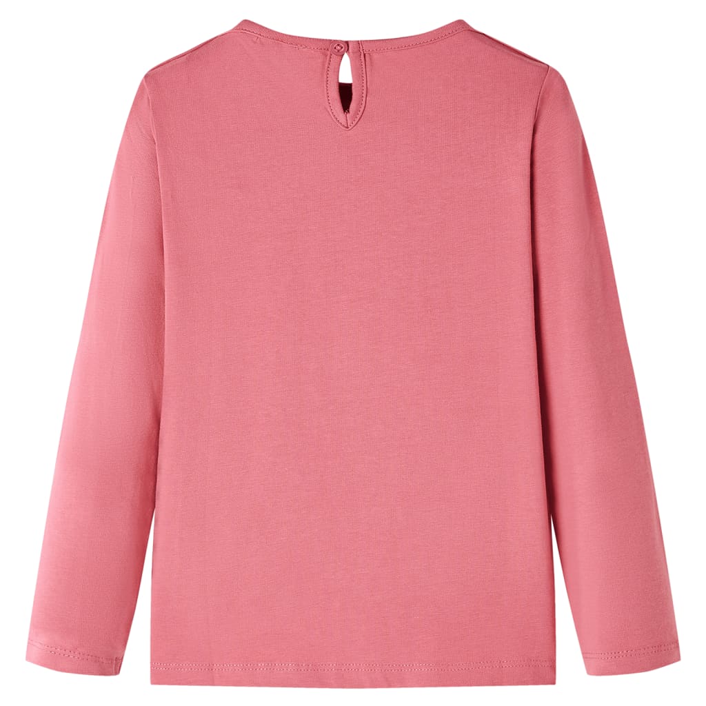 Maglietta da Bambina a Maniche Lunghe Rosa Antico 140