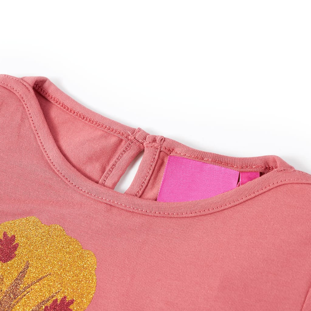 Maglietta da Bambina a Maniche Lunghe Rosa Antico 140