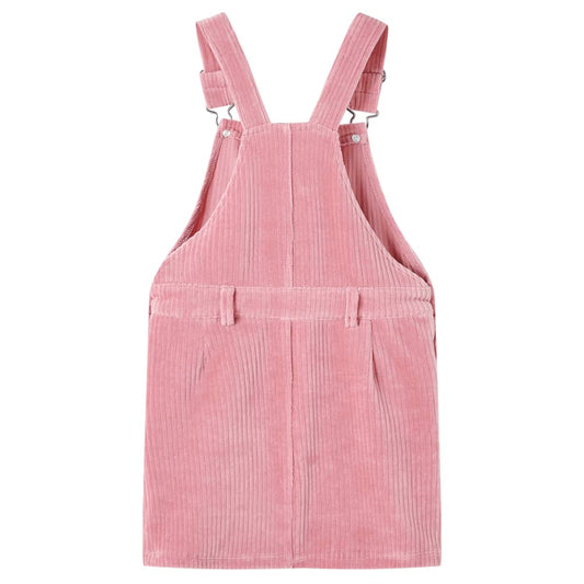 Abito Scamiciato da Bambina Velluto a Coste Rosa Chiaro 116