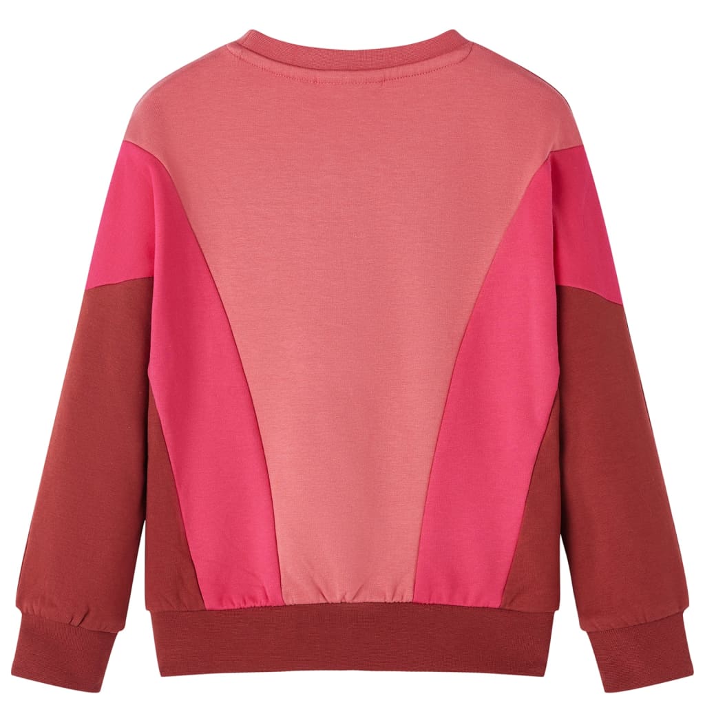 Felpa da Bambino Color Block Rosa e Henné 116