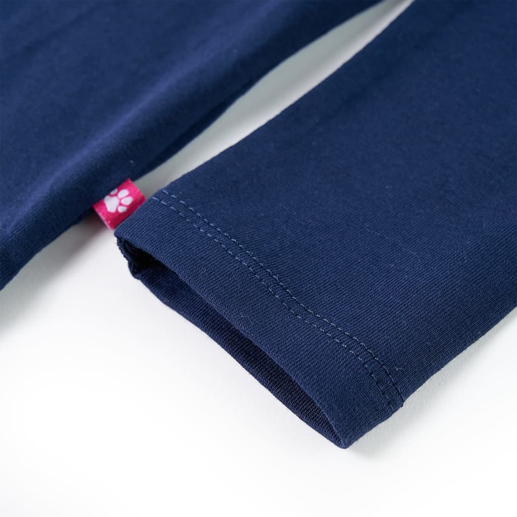 Maglietta da Bambina Maniche Lunghe Blu Marino 104