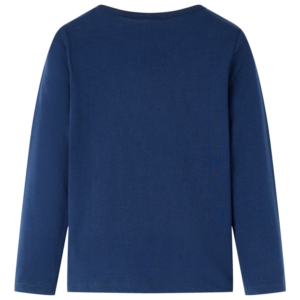Maglietta da Bambina Maniche Lunghe Blu Marino 116