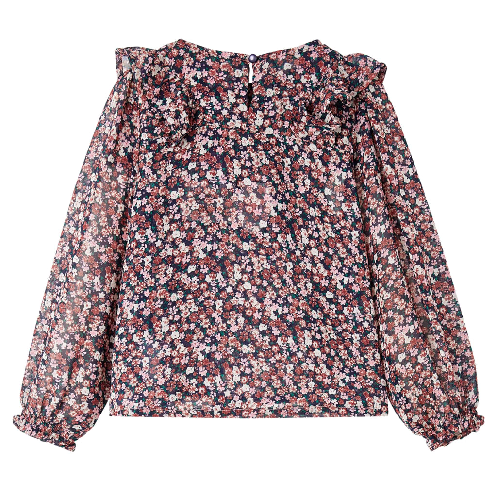 Camicia da Bambina a Maniche Lunghe Rosa Scuro 104