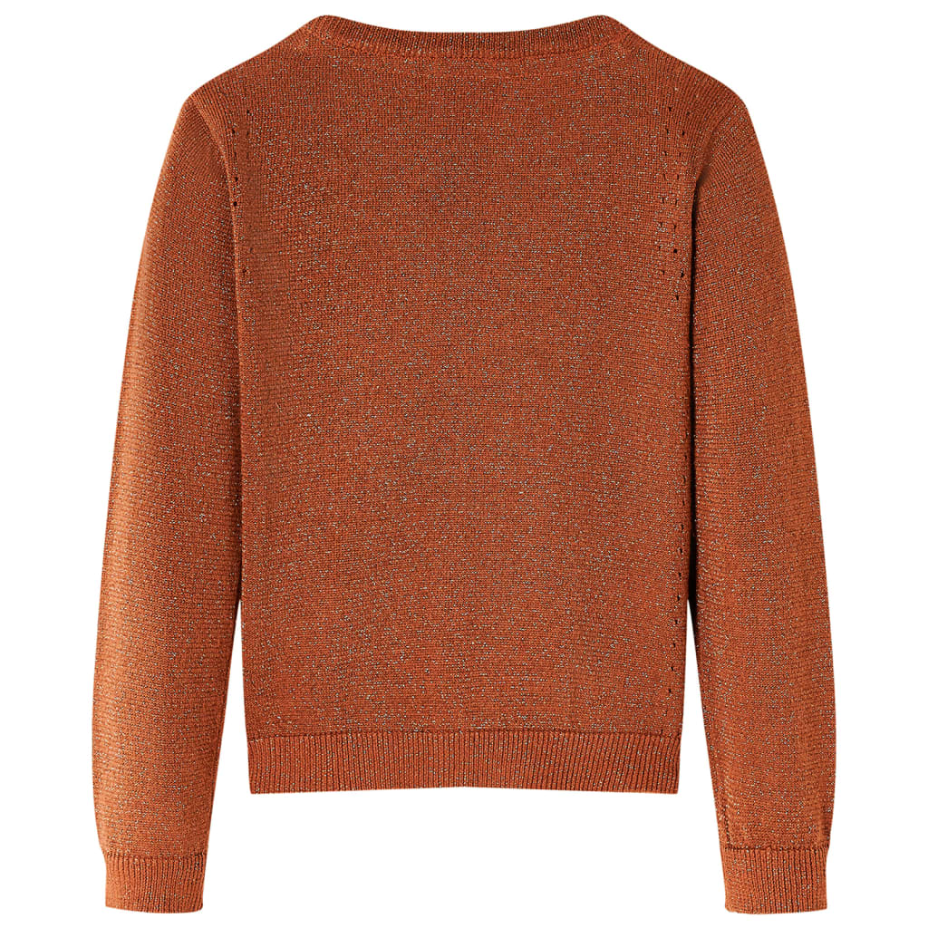 Cardigan da Bambina Lavorato a Mano Cognac 116
