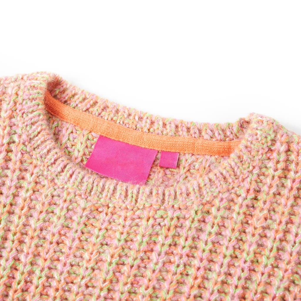 Maglione da Bambina Lavorato a Maglia Rosa Tenue 128
