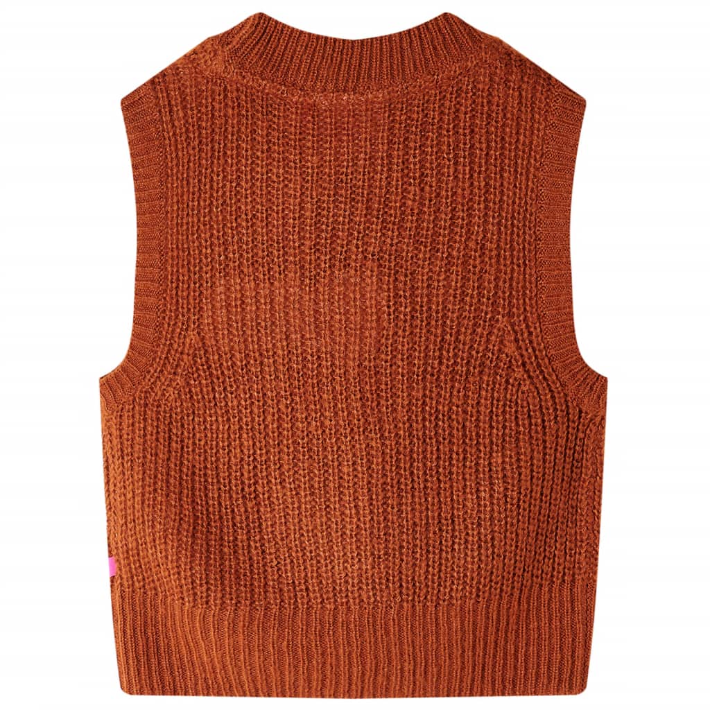 Gilet per Bambini Lavorato a Maglia Cognac 116
