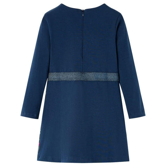 Abito da Bambina a Maniche Lunghe Blu Marino 104