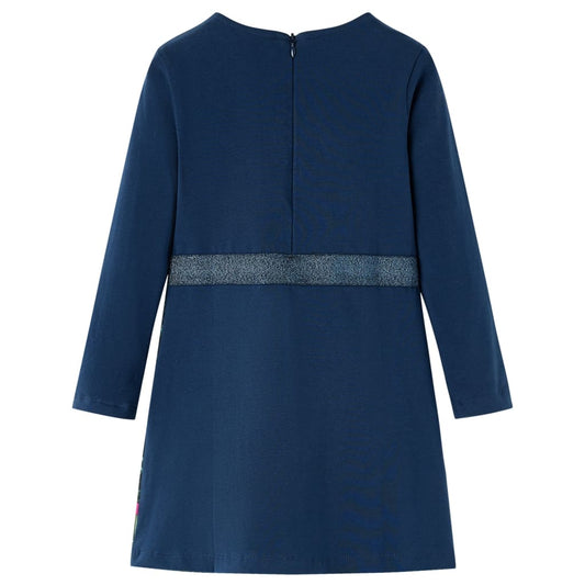 Abito da Bambina a Maniche Lunghe Blu Marino 116