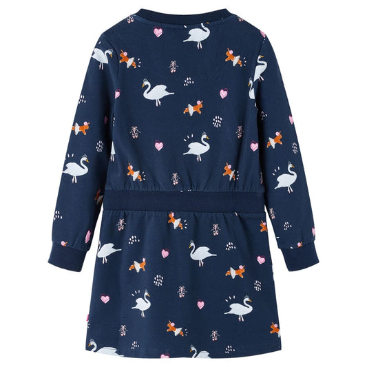 Abito da Bambina a Maniche Lunghe Blu Marino 116