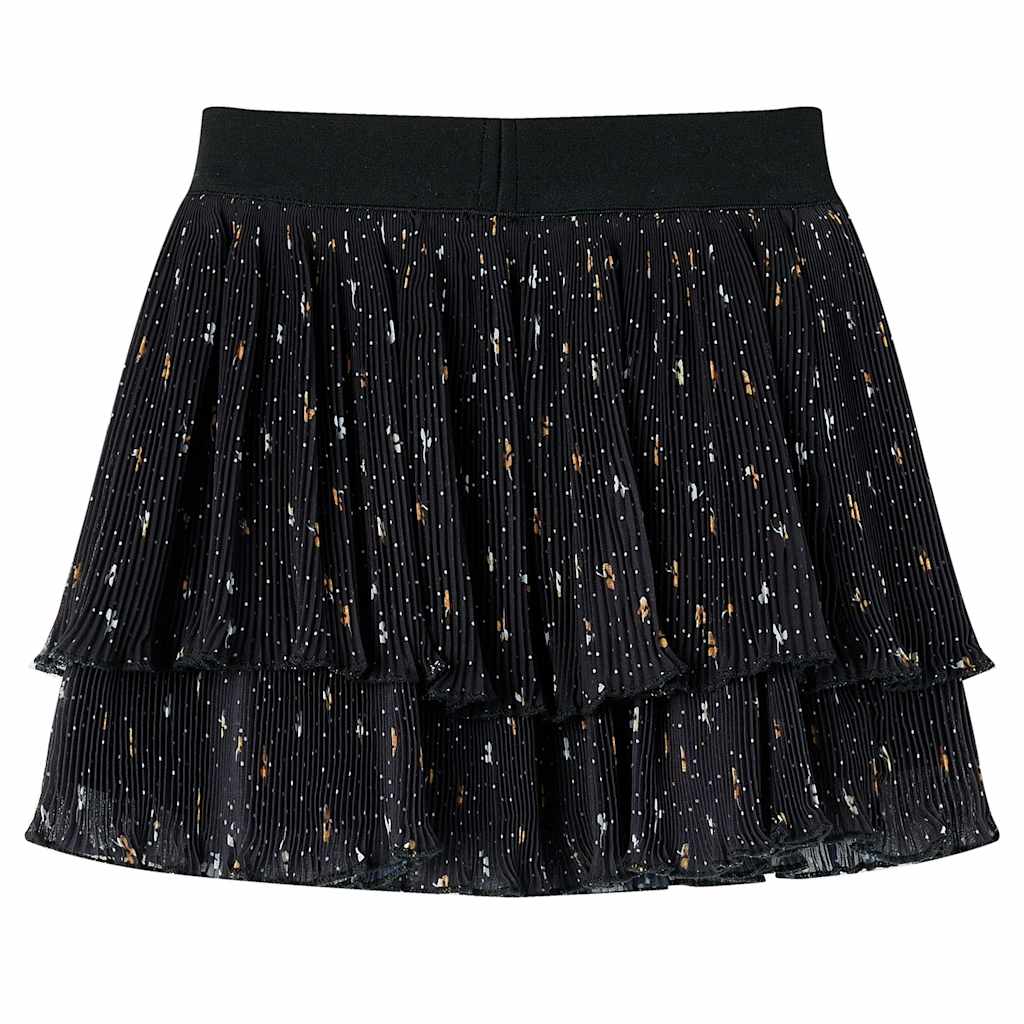 Gonna da Bambina a Strati con Design Arricciatura Nera 104