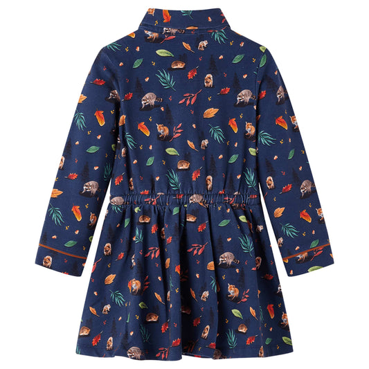 Abito da Bambina a Maniche Lunghe Blu Marino 116