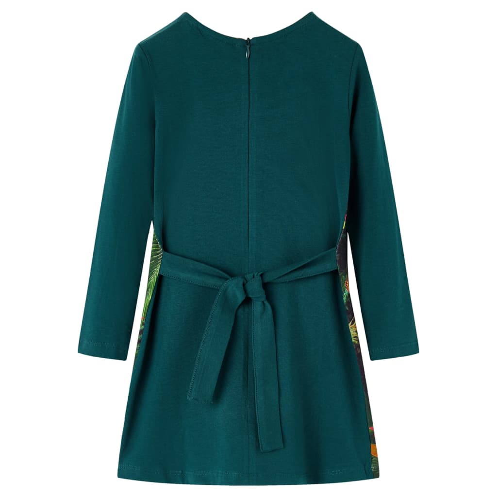 Abito da Bambina a Maniche Lunghe Verde Scuro 104