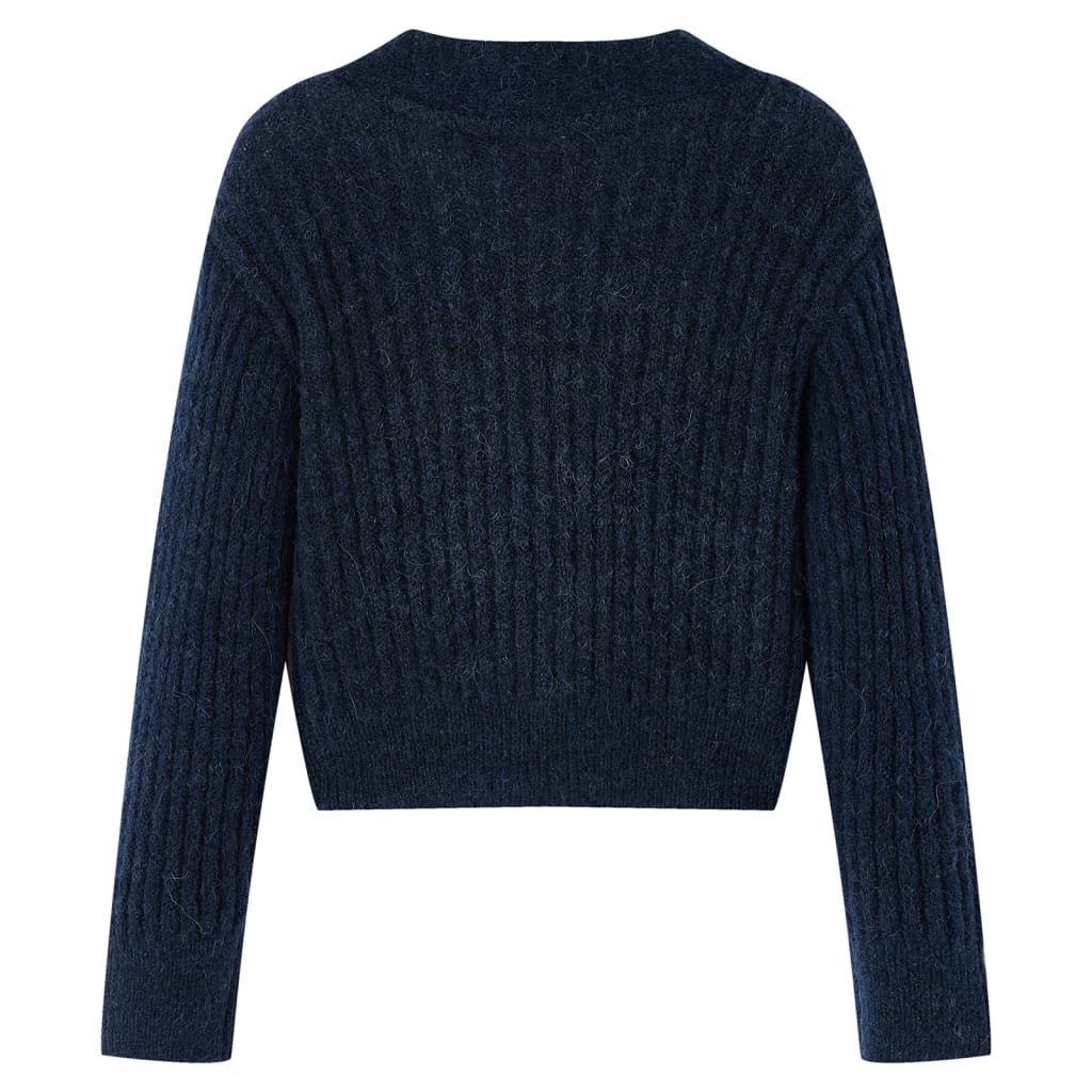 Cardigan da Bambina Lavorato a Mano Blu Marino 116