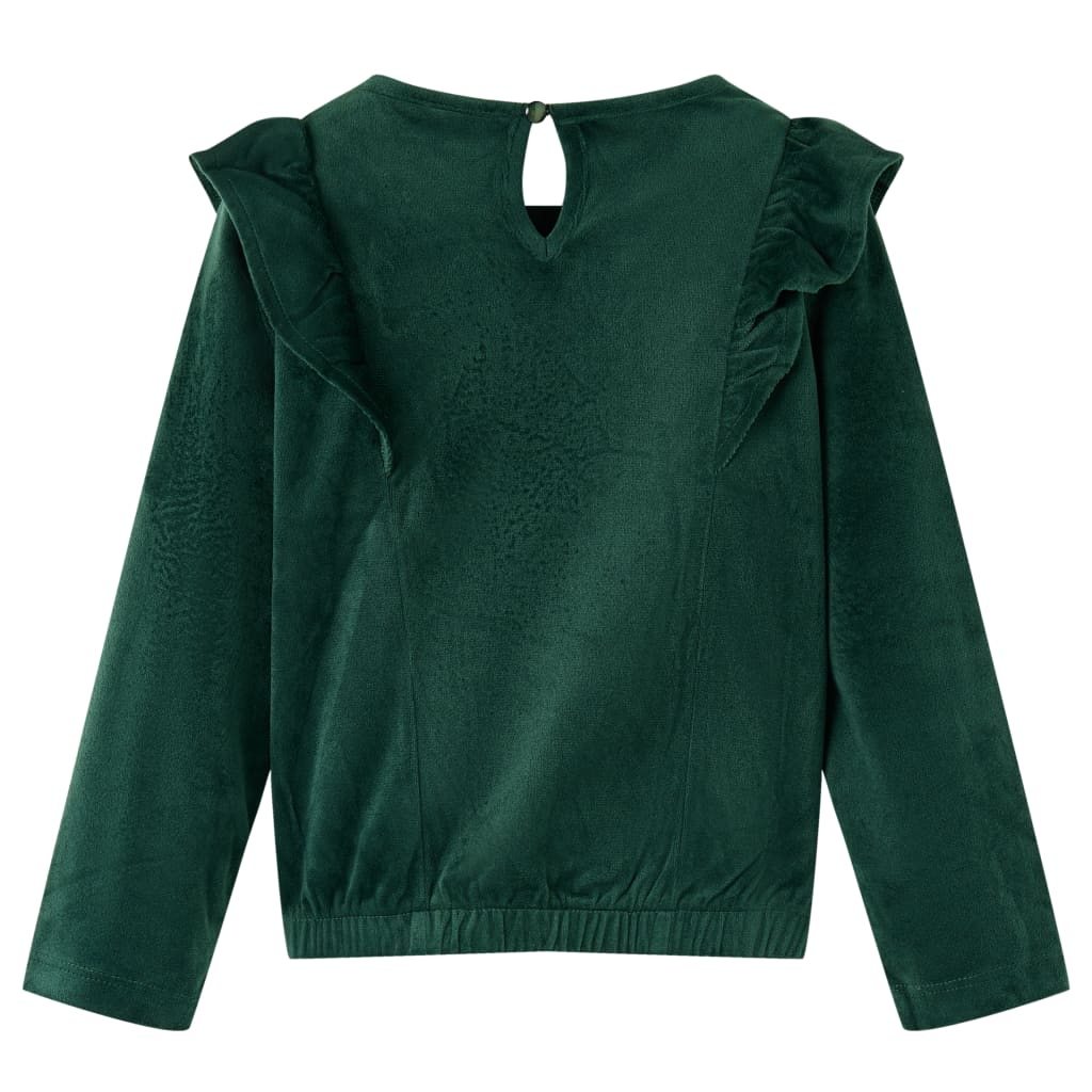 Camicetta da Bambina con Volant Verde Scuro 104