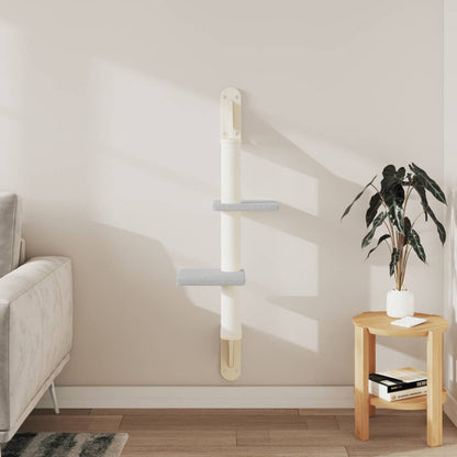 vidaXL Mobile per gatti a parete con tiragraffi, 108 cm, grigio chiaro