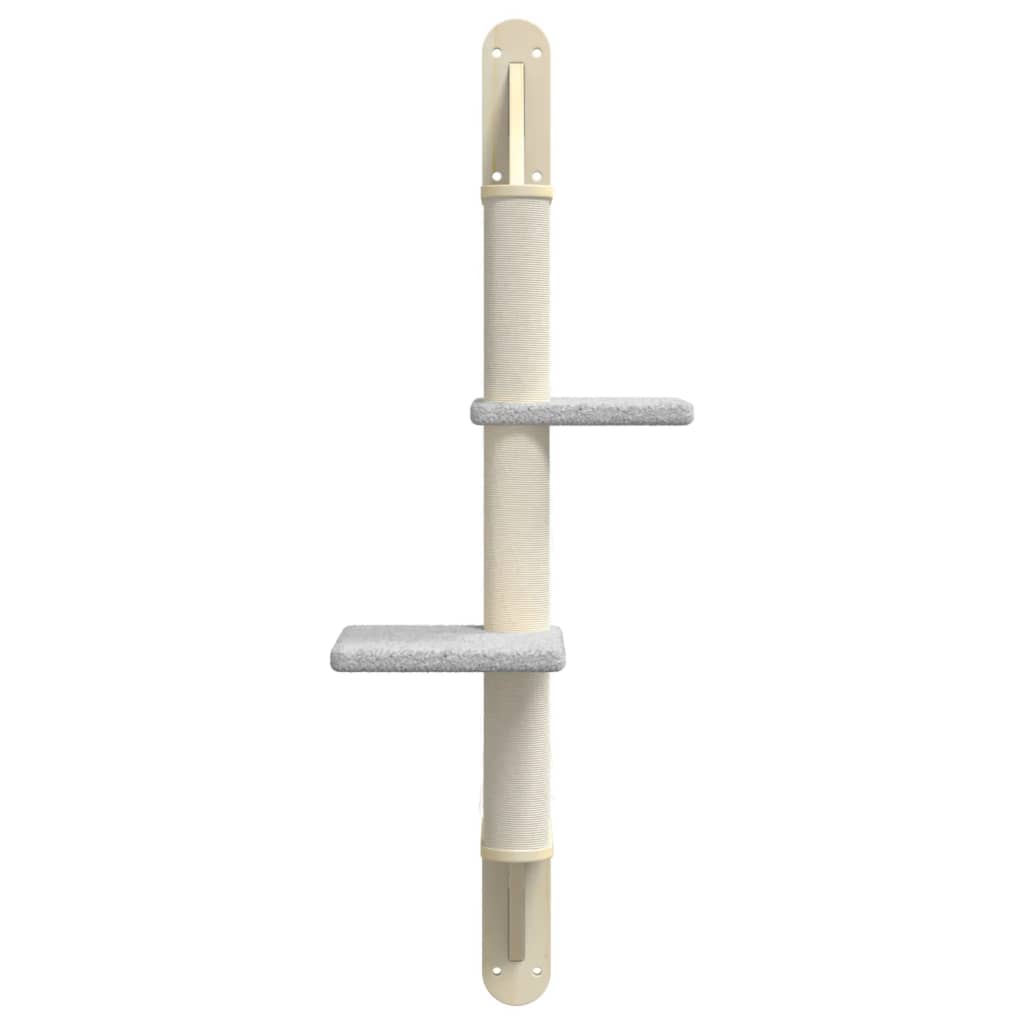 vidaXL Mobile per gatti a parete con tiragraffi, 108 cm, grigio chiaro