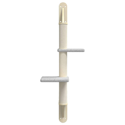 vidaXL Mobile per gatti a parete con tiragraffi, 108 cm, grigio chiaro