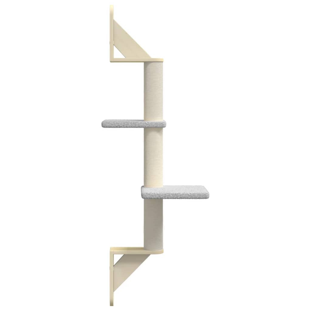 vidaXL Mobile per gatti a parete con tiragraffi, 108 cm, grigio chiaro