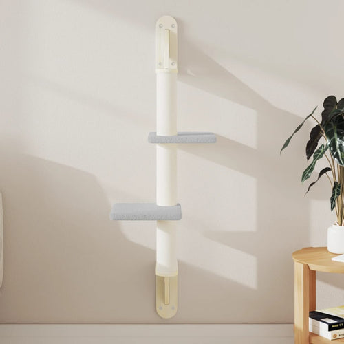 vidaXL Mobile per gatti a parete con tiragraffi, 108 cm, grigio chiaro