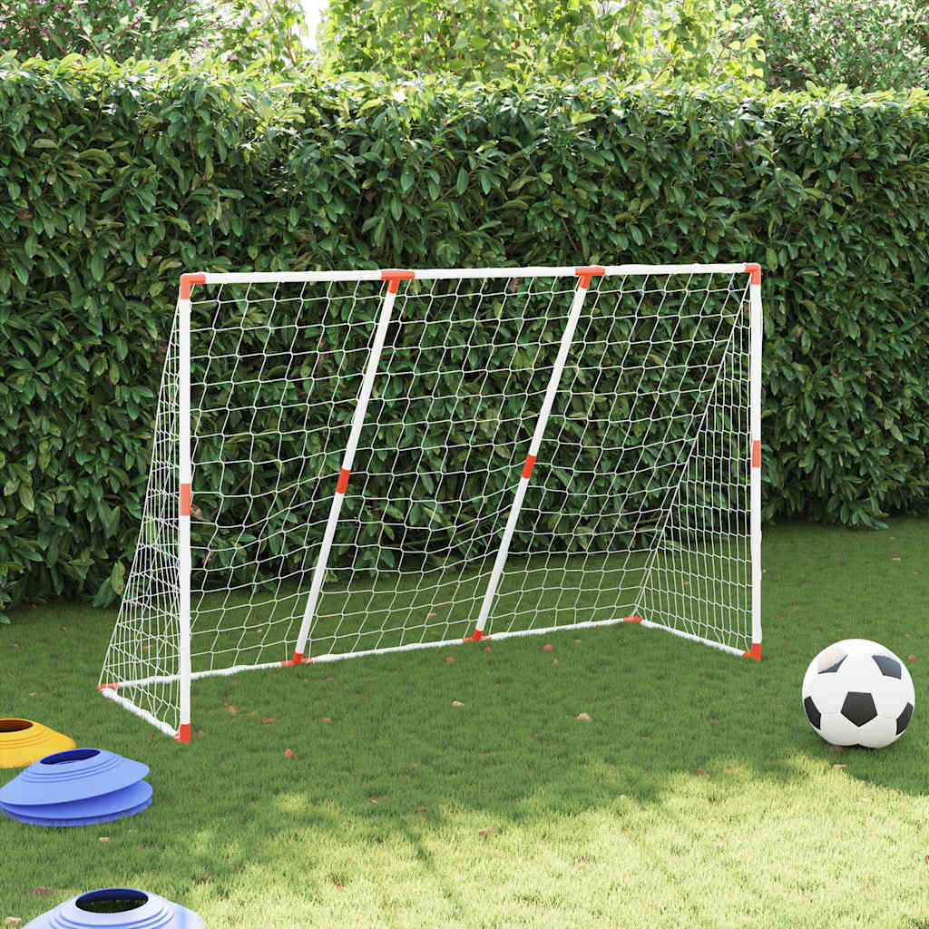 vidaXL Porte Calcio Bambini con Palloni 2 in 1 Bianche 184x64x124 cm