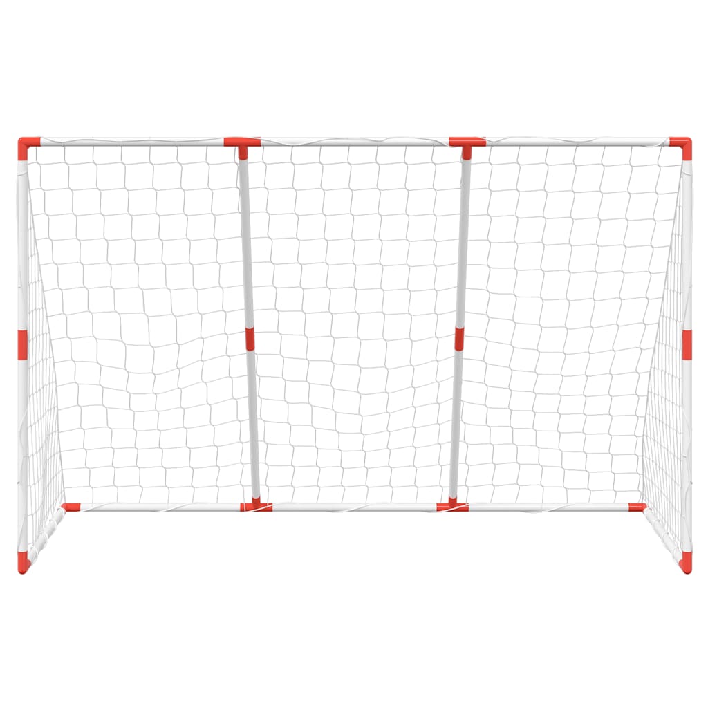 vidaXL Porte Calcio Bambini con Palloni 2 in 1 Bianche 184x64x124 cm