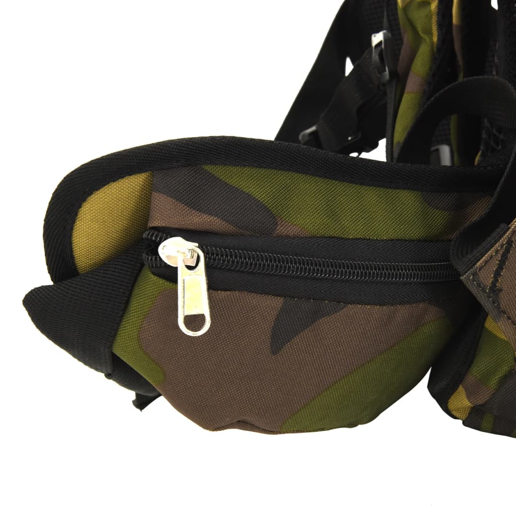 vidaXL Zaino da Trekking Verde Mimetico 80 L in Tessuto Oxford