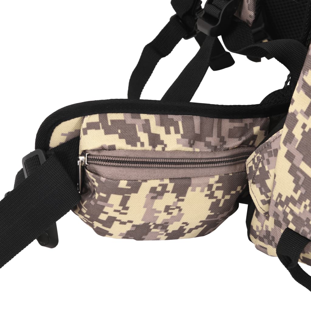 vidaXL Zaino da Trekking Cammello Mimetico 80 L in Tessuto Oxford