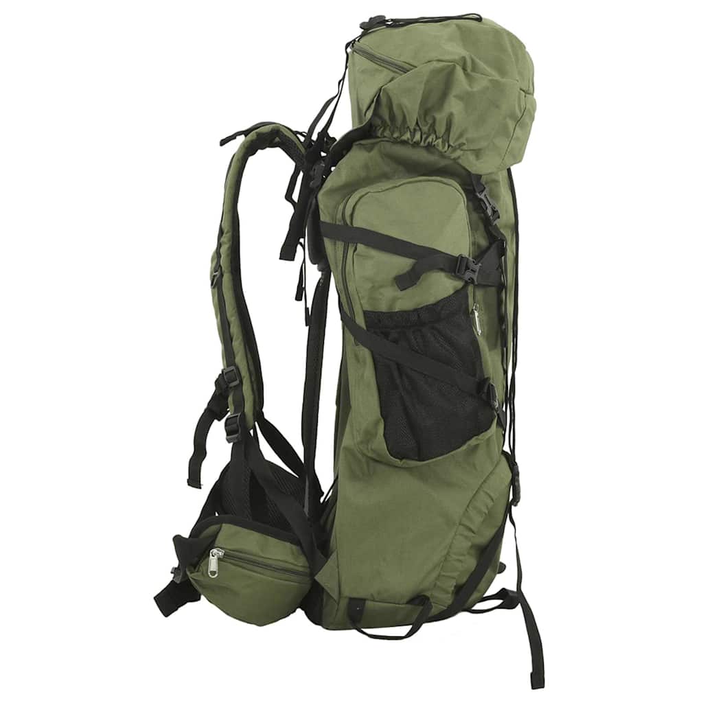 vidaXL Zaino da Trekking Verde Militare 80 L in Tessuto Oxford
