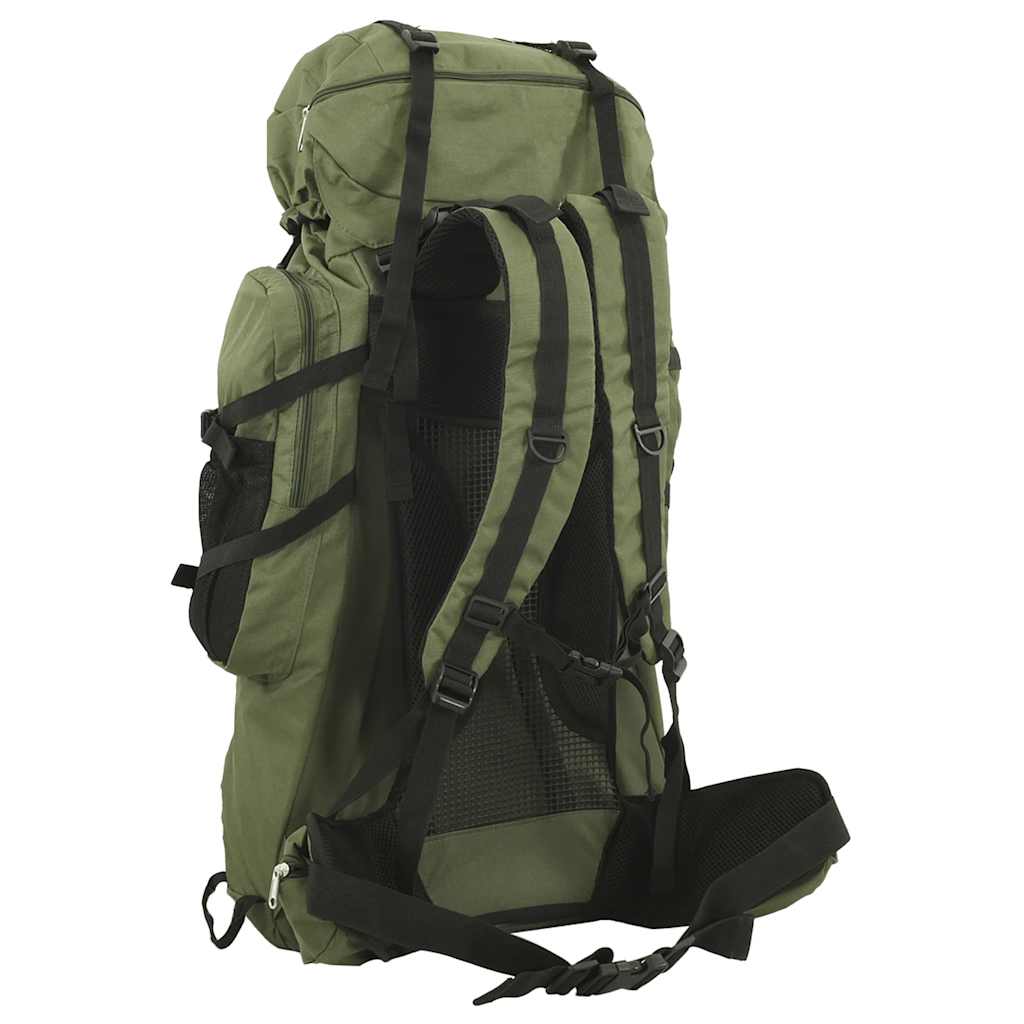 vidaXL Zaino da Trekking Verde Militare 80 L in Tessuto Oxford