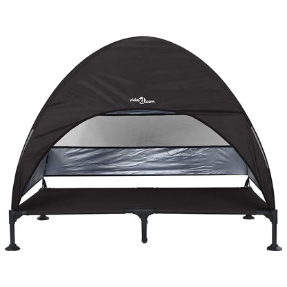 vidaXL Cuccia Rialzata per Cani, 127 x 81 x 108 cm, in Tessuto e Acciaio, Nero