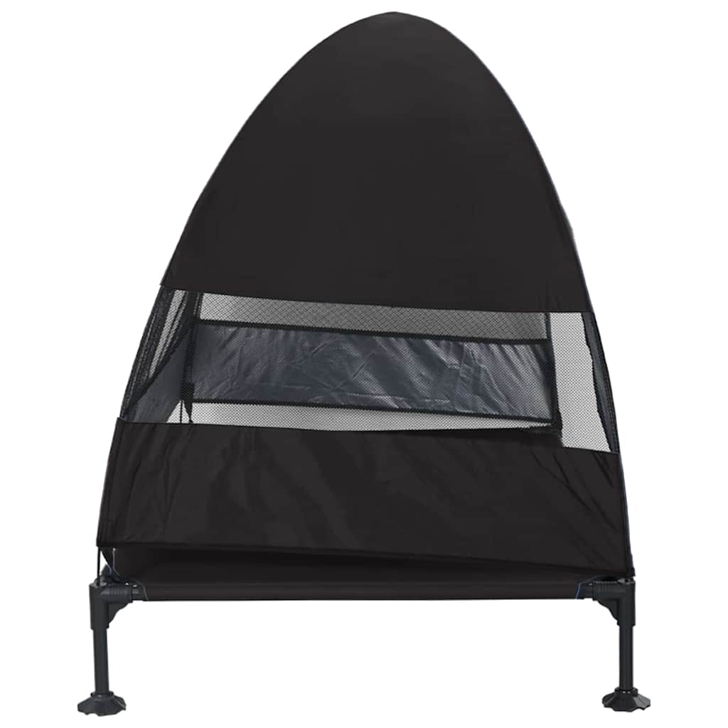 vidaXL Cuccia Rialzata per Cani, 127 x 81 x 108 cm, in Tessuto e Acciaio, Nero
