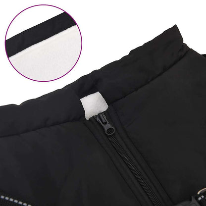 vidaXL Cappottino per cani con pettorina, impermeabile e riflettente, nero, L48
