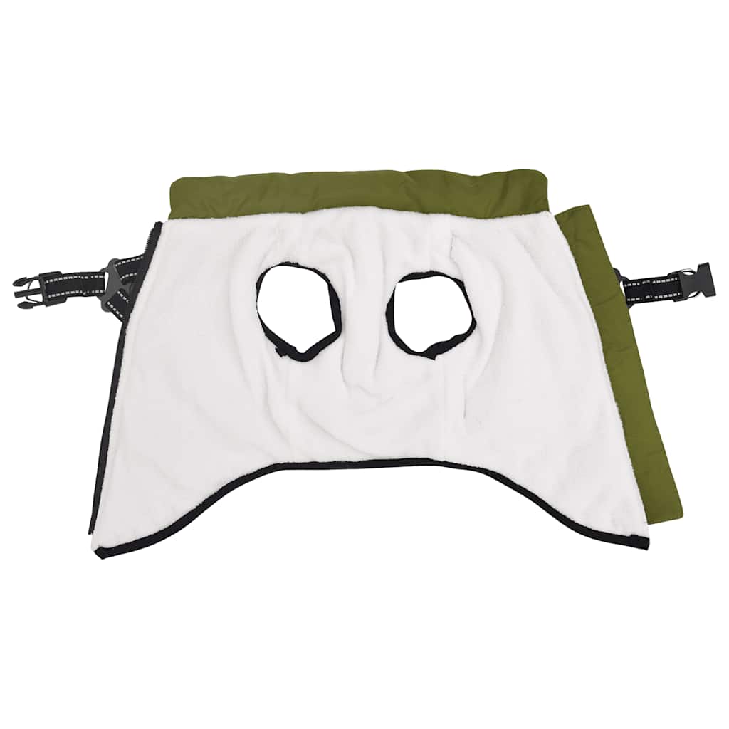 vidaXL Cappottino per cani con pettorina, impermeabile e riflettente, verde militare, L24