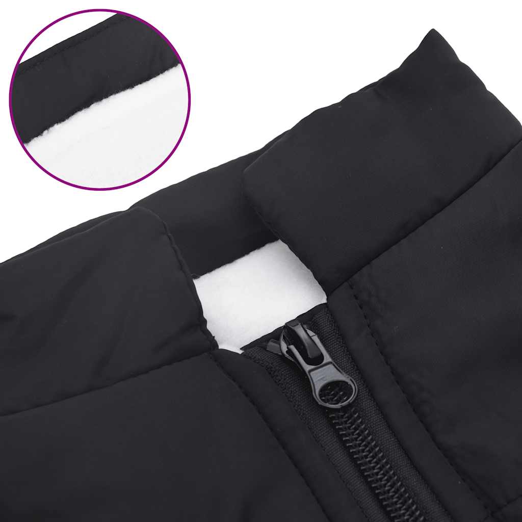 vidaXL Cappottino per cani con pettorina, impermeabile e riflettente, nero, L28