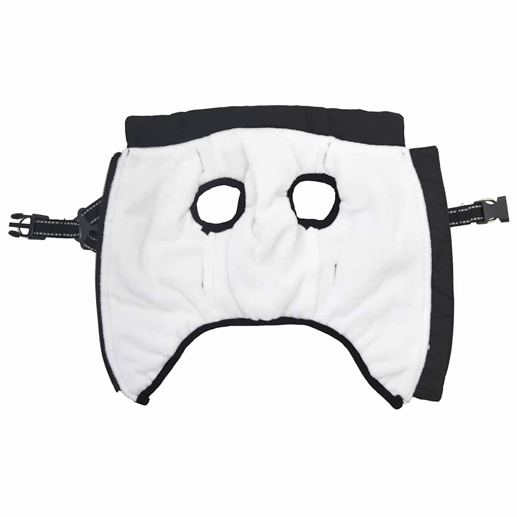 vidaXL Cappottino per cani con pettorina, impermeabile e riflettente, nero, L40