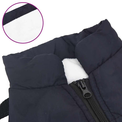 vidaXL Cappottino per cani con pettorina, impermeabile e riflettente, blu navy, L40