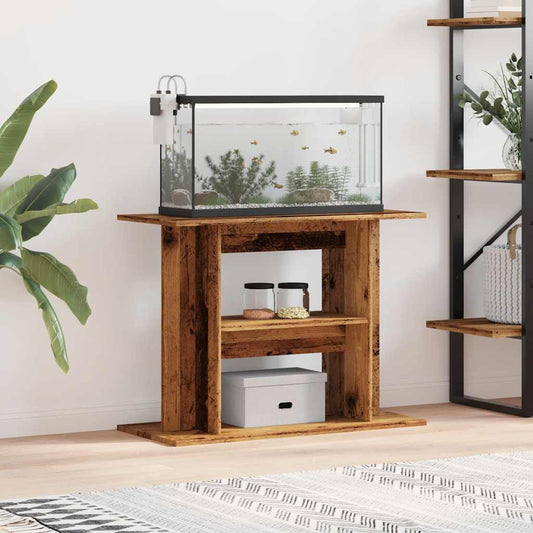 vidaXL Supporto per Acquario, 80x35x60 cm, in legno multistrato, color legno antico