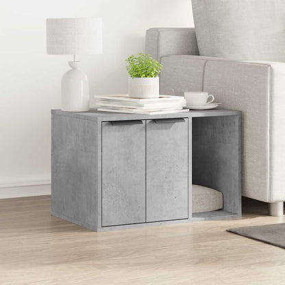 vidaXL Mobiletto per lettiera gatto, 60x40x40 cm, legno multistrato, grigio cemento