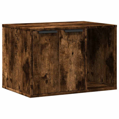 vidaXL Mobiletto per lettiera gatto, 60x40x40 cm, legno multistrato, color rovere affumicato