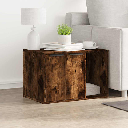 vidaXL Mobiletto per lettiera gatto, 60x40x40 cm, legno multistrato, color rovere affumicato