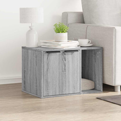 vidaXL Mobiletto per lettiera gatto, 60x40x40 cm, legno multistrato, color rovere sonoma grigio