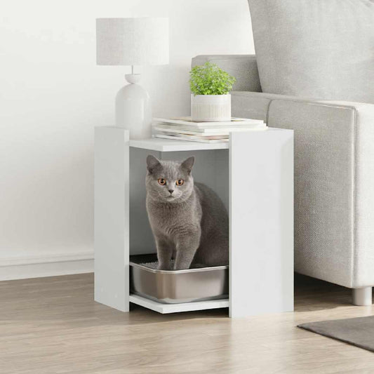 vidaXL Mobile per Lettiera per Gatti, 42x42x51 cm, in Legno Multistrato, Bianco