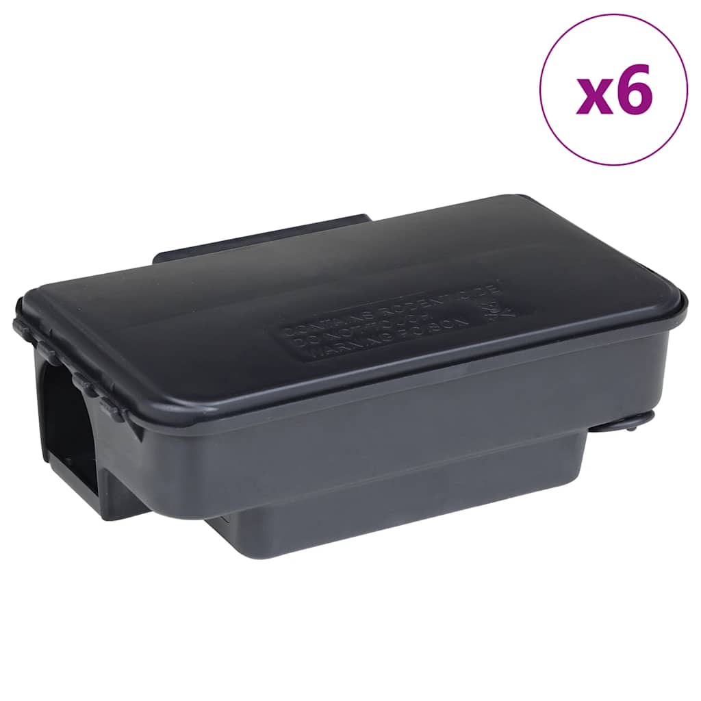 vidaXL Trappole per Topi 6 pz Nere 22x12,5x7,5 cm