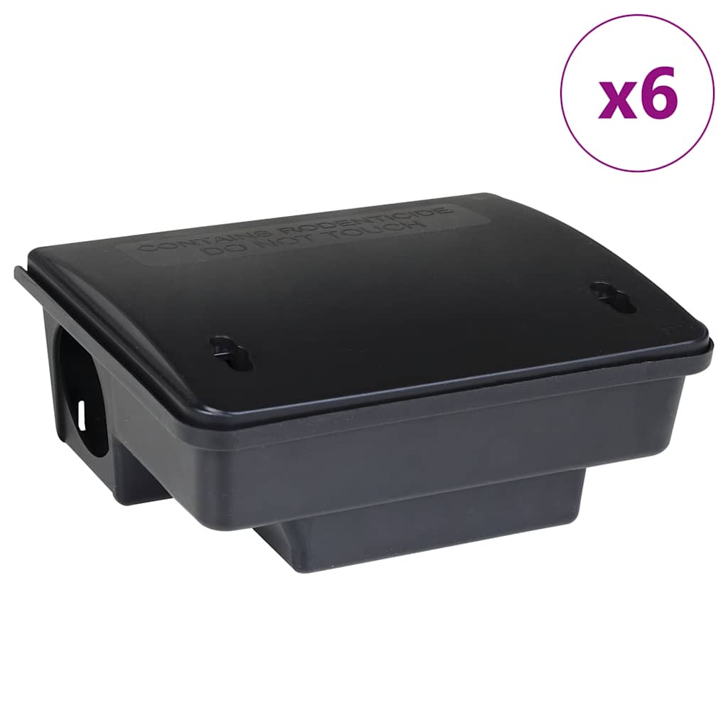 vidaXL Trappole per Topi 6 pz Nere 23x19x9,5 cm