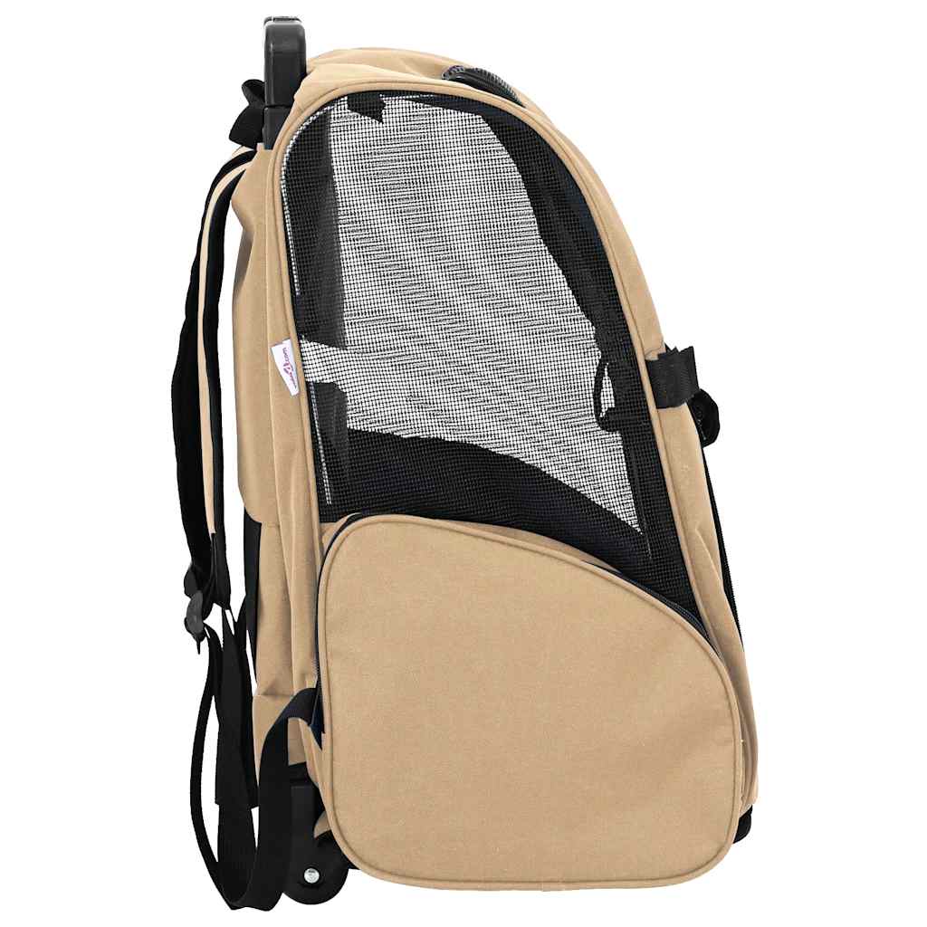 vidaXL Trolley per Animali Domestici 3-in-1, 48 x 32 x (57-106) cm, in Tessuto Oxford, Color Sabbia